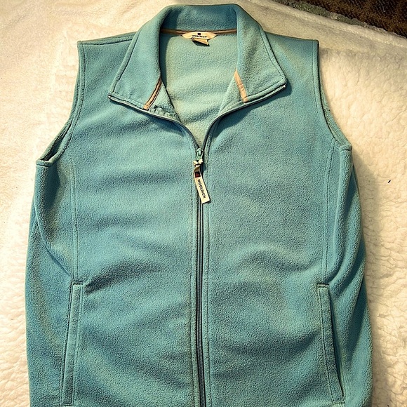 Woolrich Fleece Vest in Seafoam Green. Size M. EUC. Front Slash Pockets. - Picture 1 of 5